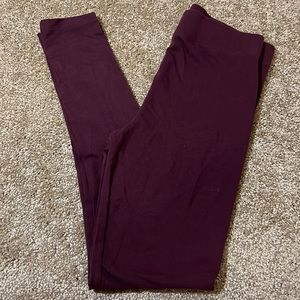 Forever 21 Burgundy Cotton Leggings